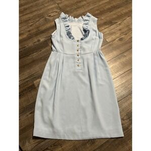 Camilyn Beth Dress Blue Ruffles Sleeveless‎ Pleats Scoop Dress Size 6